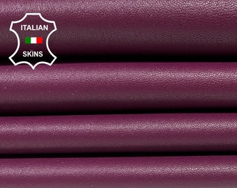 WINE PURPLE Thin Soft Italian STRETCH Lambskin Lamb Sheep Leather pack 2 hides skins total 10sqf 0.6mm #B3896