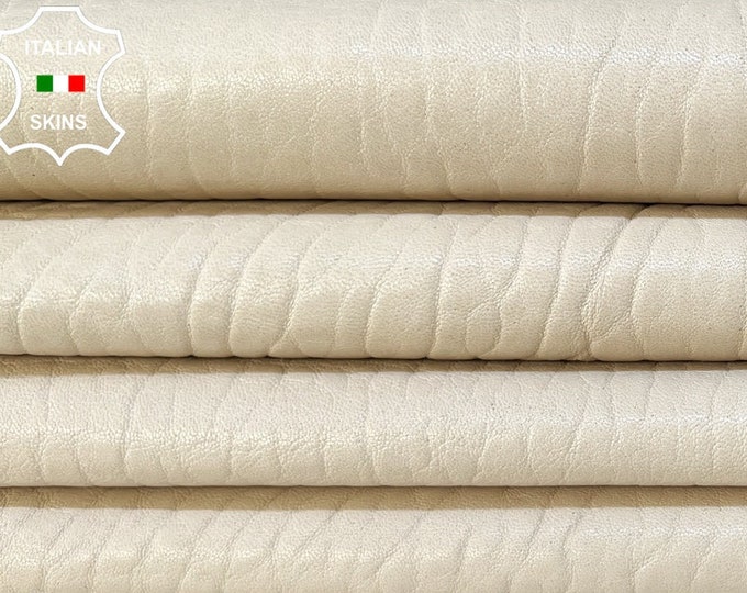 CREAM IVORY NATURAL Grainy Thick Italian Lambskin Lamb Sheep Leather pack 2 hides skins total 10sqf 1.7mm #B9743