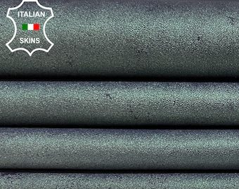 TEAL PEARLIZED STRETCH Vintage Look Soft Italian Lambskin Lamb Sheep Leather pack 2 hides skins total 12sqf 0.7mm #B6526