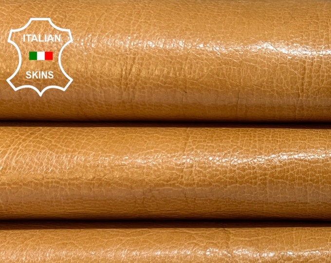 SAND TAN ROUGH Shiny Vegetable Tan Italian Goatskin Goat Leather hide hides skin skins 5+sqf 0.9mm #B4664