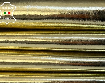 METALLIC GOLD Italian Goatskin Goat leather pack 2 skins total 10sqf 0.9mm #B9346