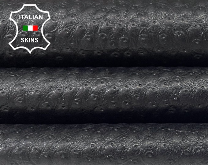 BLACK TEXTURED Soft Italian Lambskin Lamb Sheep Leather hides hide skin skins 4+sqf 0.9mm #B2545