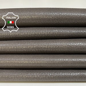 TAUPE GRAY PEBBLE Grainy Shiny Rough Italian Goatskin Goat leather pack 2 hides skins total 11sqf 1.0mm #B5851