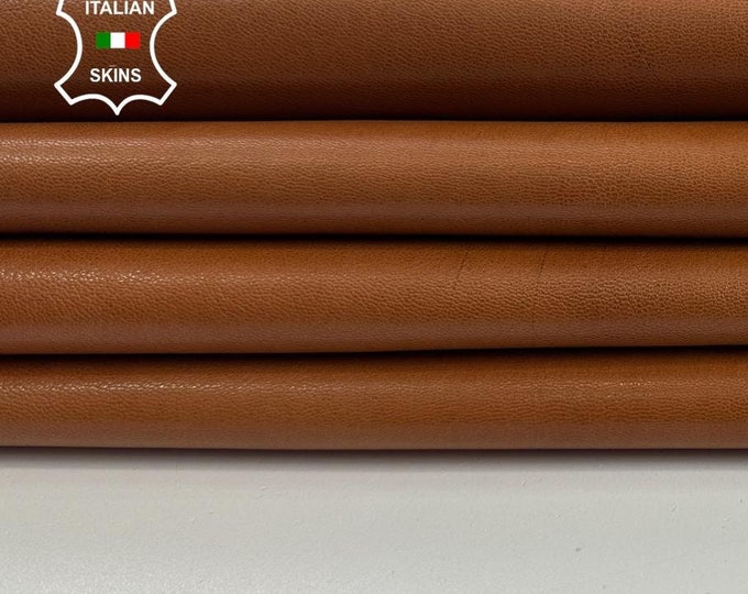 TAN LIGHT BROWN vegetable tanned Italian Goatskin Leather pack 2 hides skins total 8+sqf 1.0mm #C3412