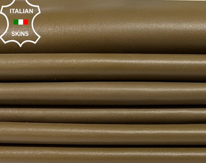 OLIVE BROWN Italian Lambskin Lamb Sheep Leather pack 3 hides skins total 14sqf 0.9mm #B3103