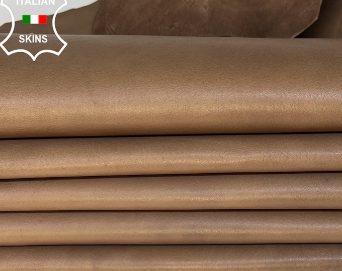 NATURAL WALNUT BROWN Vegetable Tan Thick Soft Italian Lambskin Lamb Sheep Leather pack 4 hides skins total 18sqf 1.2mm #B3764