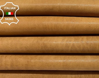 WASHED TAN VEGETABLE Tanned Soft Italian Lambskin Lamb Sheep Leather pack 2 hides skins total 12sqf 0.9mm #B6204