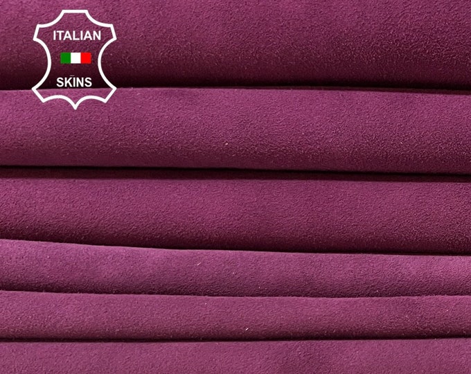 WINE PLUM SUEDE Soft Italian Goatskin Goat Leather pack 2 skins total of 7sqf 0.9mm #B9037