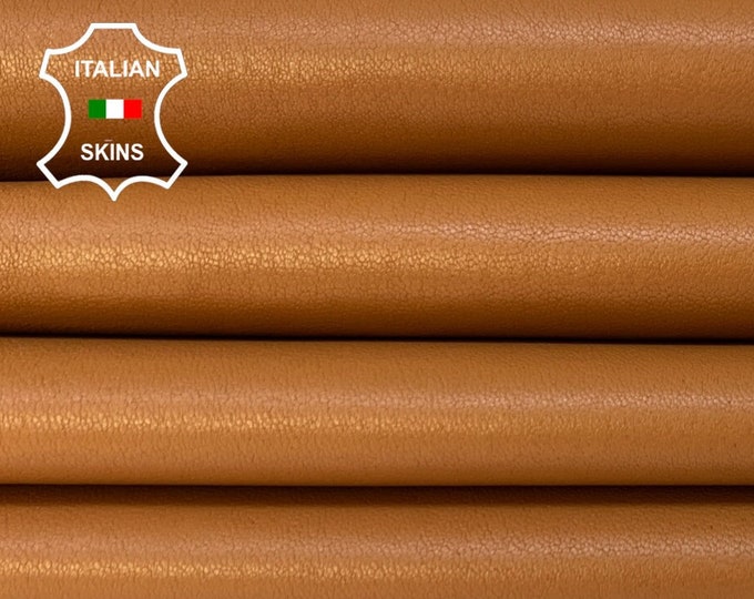 CAMEL TAN Brown Soft Italian STRETCH Lambskin Lamb Sheep Leather pack 2 hides skins total 9+sqf 0.7mm #B3946