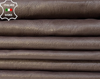 MAHOGANY BROWN VEGETABLE Tan Thick Soft Italian Lambskin Lamb Sheep Leather pack 2 hides skins total 14sqf 1.1mm #B9575