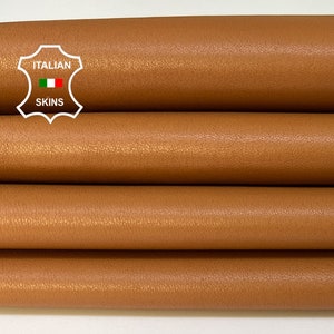 CAMEL TAN Brown Soft Italian STRETCH Lambskin Lamb Sheep Leather pack 2 hides skins total 9+sqf 0.7mm #B3946