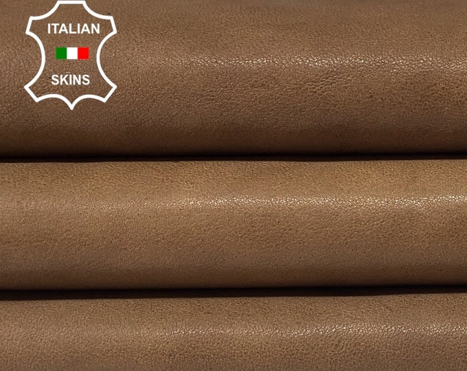 WALNUT BROWN WASHED Vegetable Tan Thick Soft Italian Lambskin Lamb Sheep Leather hides hide skin skins 7sqf 1.3mm #B609