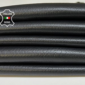 BLACK NATURAL GRAINY Pebble Thick Soft Italian Lambskin Lamb Sheep Leather pack 2 hides skins total 12+sqf 1.2mm #B8885