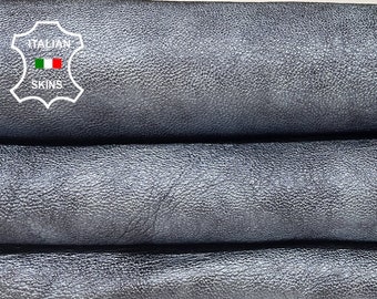 BLUE PEARLIZED DISTRESSED Black Antiqued Look Thick Italian Goatskin Goat Leather hides hide skin skins 7sqf 1.2mm #B1051
