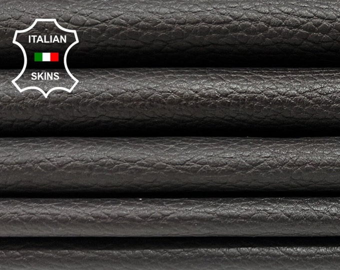 DARK MAHOGANY BROWN Pebble Grainy Soft Italian Lambskin Lamb Sheep Leather pack 3 hides skins total 18sqf 0.7mm #B4100