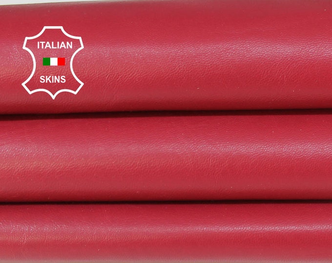 RASPEBERRY CERISE RED Italian genuine Lambskin Lamb Sheep leather bookbinding crafts skin hide skins hides 6sqf 0.9mm #A7129