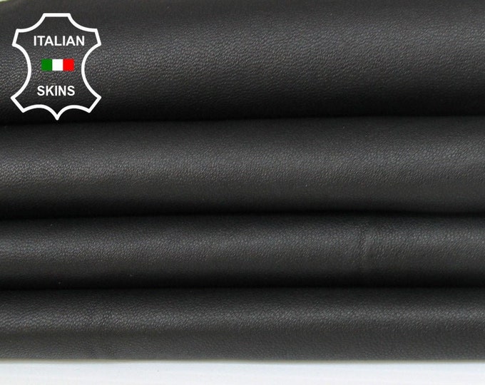 STRETCH BLACK soft Italian lambskin Lamd Sheep leather skins hides 250sqf 0.7mm