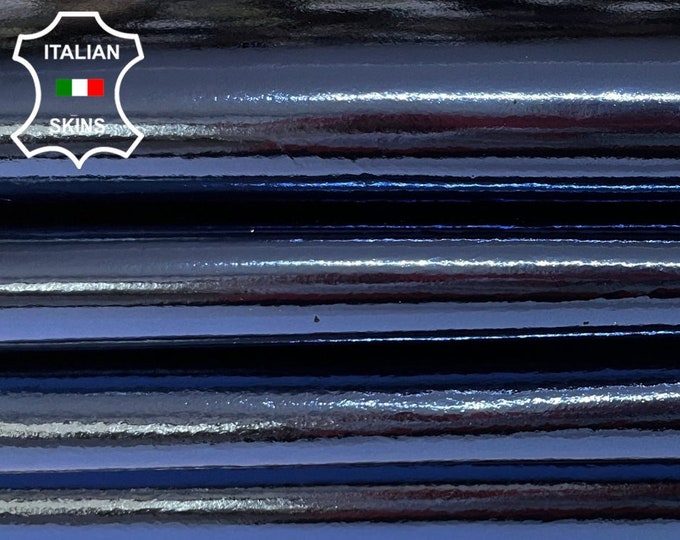 METALLIC BLUE Italian Goatskin Goat Leather hides pack 2 skins total 8+sqf 0.9mm #B1102