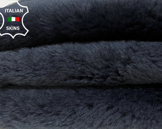 MIDNIGHT DARK BLUE Hair On sheepskin shearling fur hairy sheep Italian leather skin skins hide hides 20"x27"  #B3959