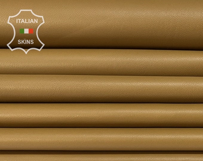 CAMEL BROWN Soft Italian Lambskin Lamb Sheep Leather pack 2 hides skins total 12sqf 0.7mm #B8281