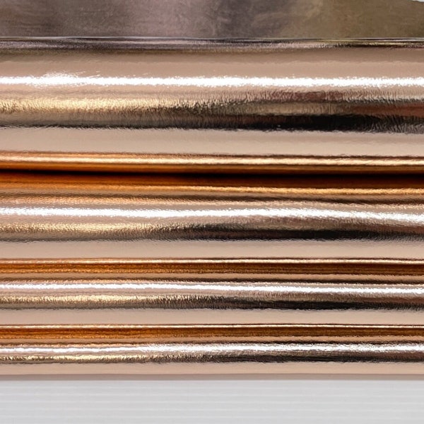 METALLIC ROSE GOLD Italian Lambskin Lamb Sheep leather skin skins hide hides 5-8sqf 0.7mm #CA2