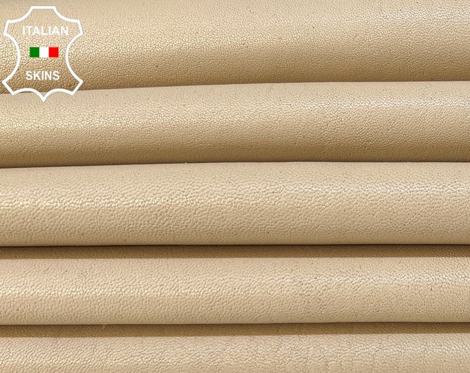 NUDE BEIGE Thick Italian Lambskin Lamb Sheep Leather pack 3 hides skins total 18sqf 1.5mm #B9353