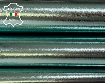 METALLIC MINT GREEN Light Green Italian Goatskin Goat Leather hides pack 2 skins total 7+sqf 0.8mm #B1105