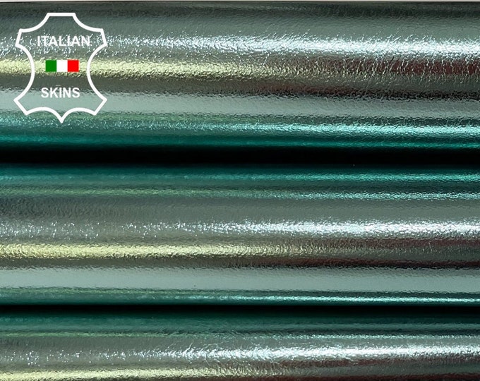 METALLIC MINT GREEN Light Green Italian Goatskin Goat Leather hides pack 2 skins total 7+sqf 0.8mm #B1105