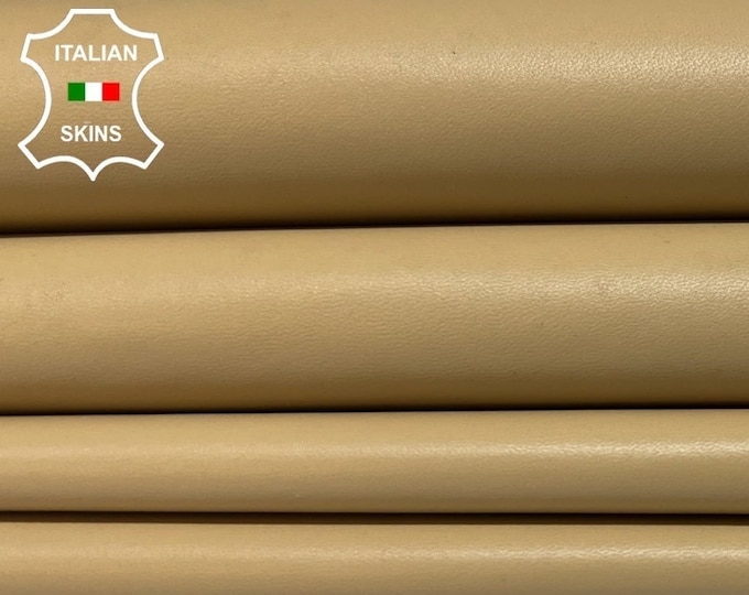 CREAM BEIGE Soft Italian Lambskin Lamb Sheep Leather pack 2 hides skins total 10sqf 0.7mm #B5223