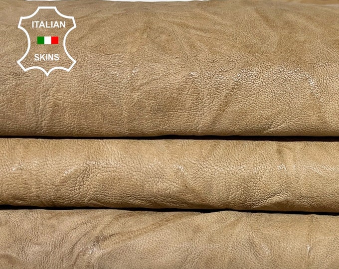 WALNUT BROWN WASHED wrinkle vegetable tan soft Italian Lambskin Lamb Sheep leather skin hide hides skins 5+sqf 1.1mm #A8937