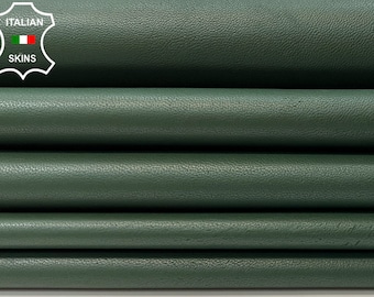 GREEN Soft Italian Lambskin Lamb Sheep Leather pack 2 hides skins total 14sqf 1.0mm #C202