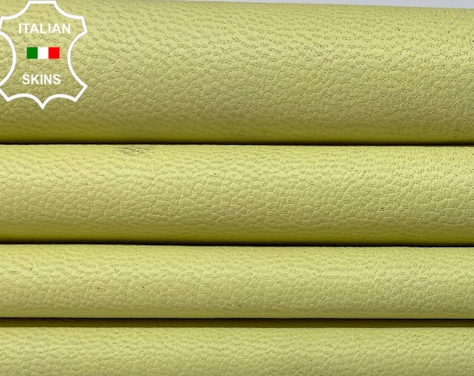 LIGHT PALE YELLOW Rough Thin Soft Italian Goatskin Goat Leather hides hide skin skins 8+sqf 0.5mm #B1393