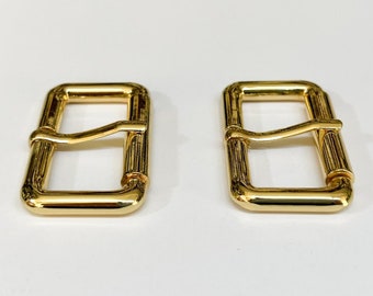 BUCKLE WITH ROLLER 40mm Gold/Antique Brass pack of 2 - Free shipping only with leather skins orders