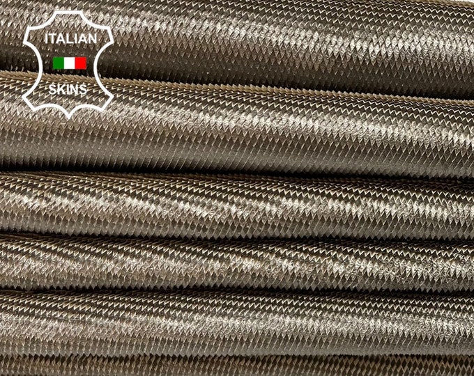 METALLIC PLATINUM TEXTURED Printed Scales Engraved Soft Italian Lambskin Lamb Sheep Leather hides pack 2 skins total 14sqf 1.1mm #B1081