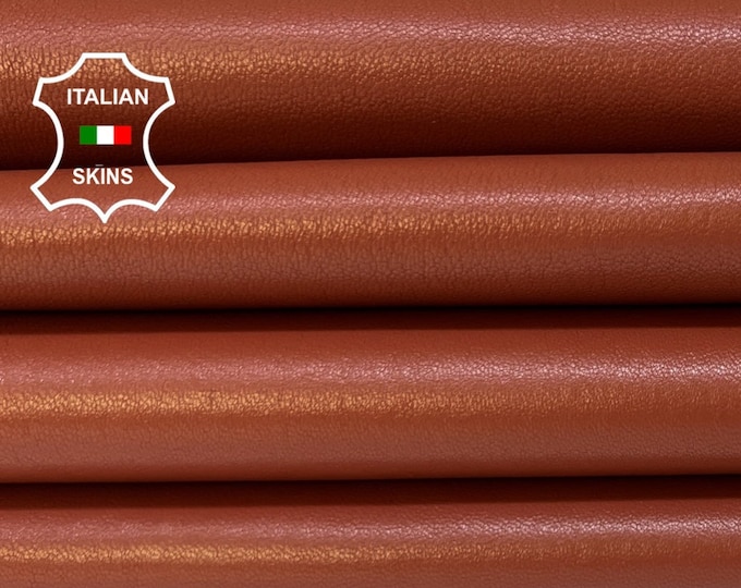 REDDISH PECAN Brown Thin Soft Italian STRETCH Lambskin Lamb Sheep Leather pack 3 hides skins total 15sqf 0.6mm #B3945