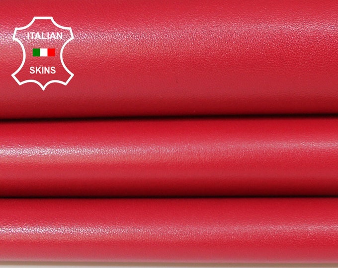RASBERRY RED smooth Italian genuine Lambskin Lamb Sheep wholesale leather skins material for sewing high quality 0.5mm to 1.2mm