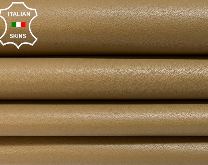 CAMEL BROWN Soft Italian Lambskin Lamb Sheep leather pack 2 hides skins total 8sqf 0.9mm #B6296