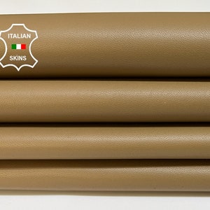 CAMEL BROWN Soft Italian Lambskin Lamb Sheep leather pack 2 hides skins total 8sqf 0.9mm #B6296
