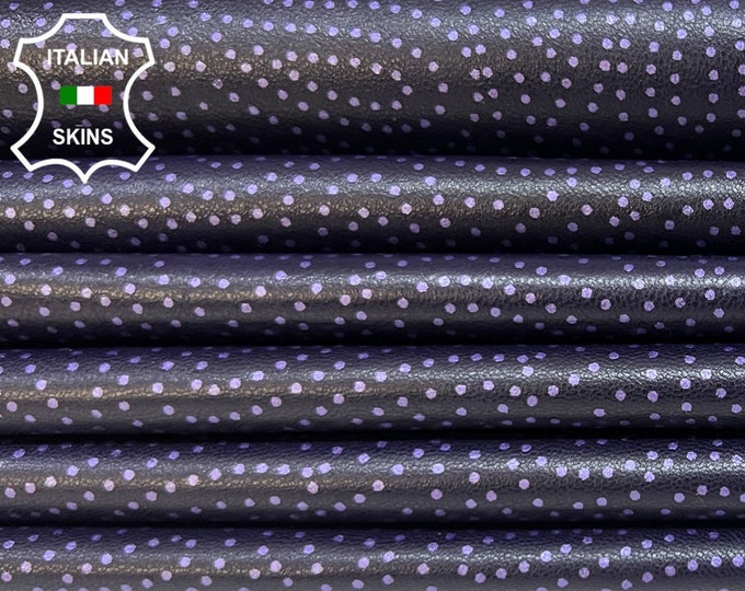 POLKA DOTS PAISLEY Print Pearlized Purple Soft Italian Lambskin Lamb Sheep Leather pack 3 hides skins total 18sqf 0.7mm #B4077