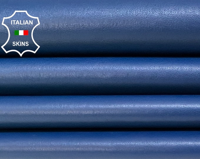 BLUE NAVY Soft Italian STRETCH Lambskin Lamb Sheep Leather pack 4 hides skins total 16sqf 0.8mm #B3581