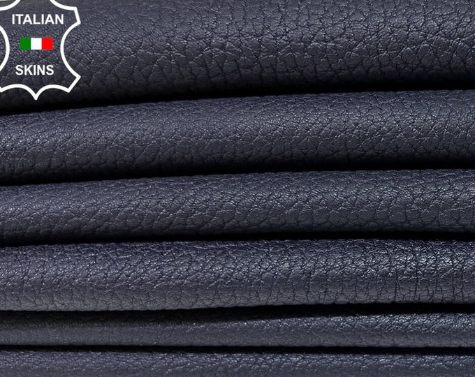 DARK BLUE GRAINY vegetable Tan Thick Soft Italian Lambskin Lamb Sheep leather pack 2 hides skins total 10sqf 1.3mm #B3213