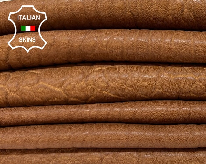 BROWN BUBBLY GRAINY Thick Soft Italian Lambskin Lamb Sheep leather pack 2 hides skins total 10+sqf 1.4mm #B3443