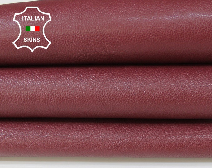 WINE BORDEAUX rough thick Italian Calfskin Calf cow cowhide upholstery leather skin hide skins hides 6-9sqf 1.3mm #A6756