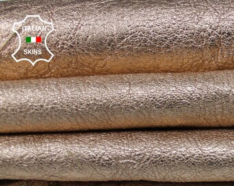 METALLIC ROSE GOLD washed rough rosegold Goatskin Goat leather skin hide skins hides fabric for sewing craft 3-4sqf 1.0mm #A6018