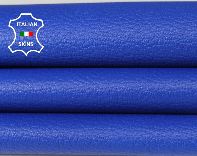 BLUE PEBBLE GRAINY grain royal blue textured Italian genuine Goatskin Goat Leather skins hides 0.5mm to 1.2mm