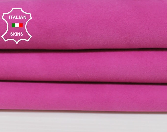 PINK SUEDE Italian Genuine Goatskin Goat leather sewing material crafts skin hide skins hides 3sqf 1.0mm #A7052