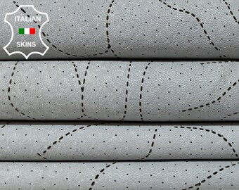 Free FedEx & Duties - LIGHT GREY NAKED Pinholes Textured Perforated Soft Italian Lambskin Lamb Leather skin 5sqf 0.9mm #B1226