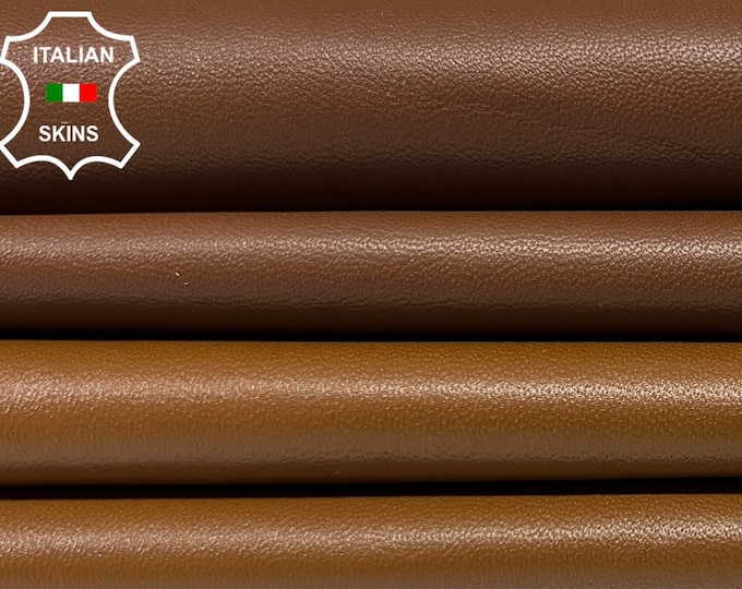 BROWN 2 SHADES PACK Thin Soft Italian Lambskin Lamb Sheep Leather pack 2 hides skins total 12sqf 0.6mm #B3169