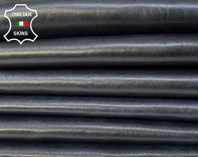BLUE BLACK GRAINY Vegetable Tanned Thick Soft Italian Lambskin Lamb Sheep Leather pack 5 hides skins total 30+sqf 1.3mm #B9336