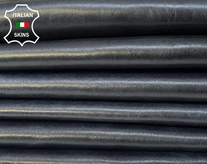 BLUE BLACK GRAINY Vegetable Tanned Thick Soft Italian Lambskin Lamb Sheep Leather pack 5 hides skins total 30+sqf 1.3mm #B9336